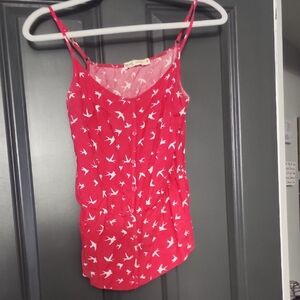Red Bird Print Women's Top by H&M